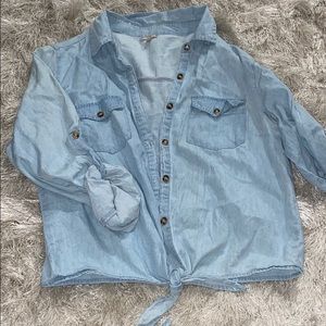 Crop top jean shirt